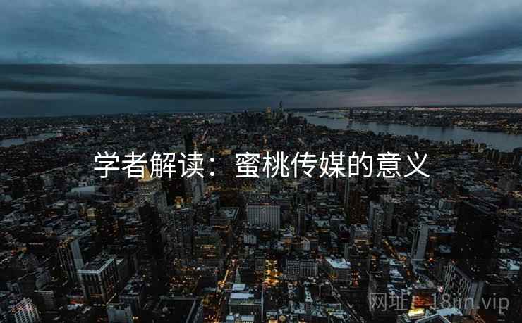 学者解读：蜜桃传媒的意义